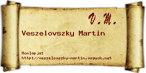 Veszelovszky Martin névjegykártya